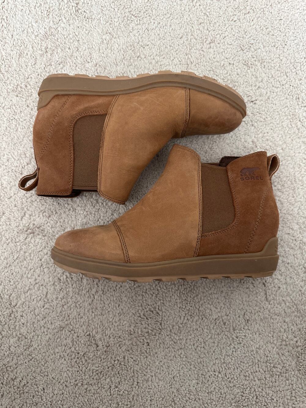 SOREL Women’s Chelsea Ankle Boots Brown Leather Suede Size 10